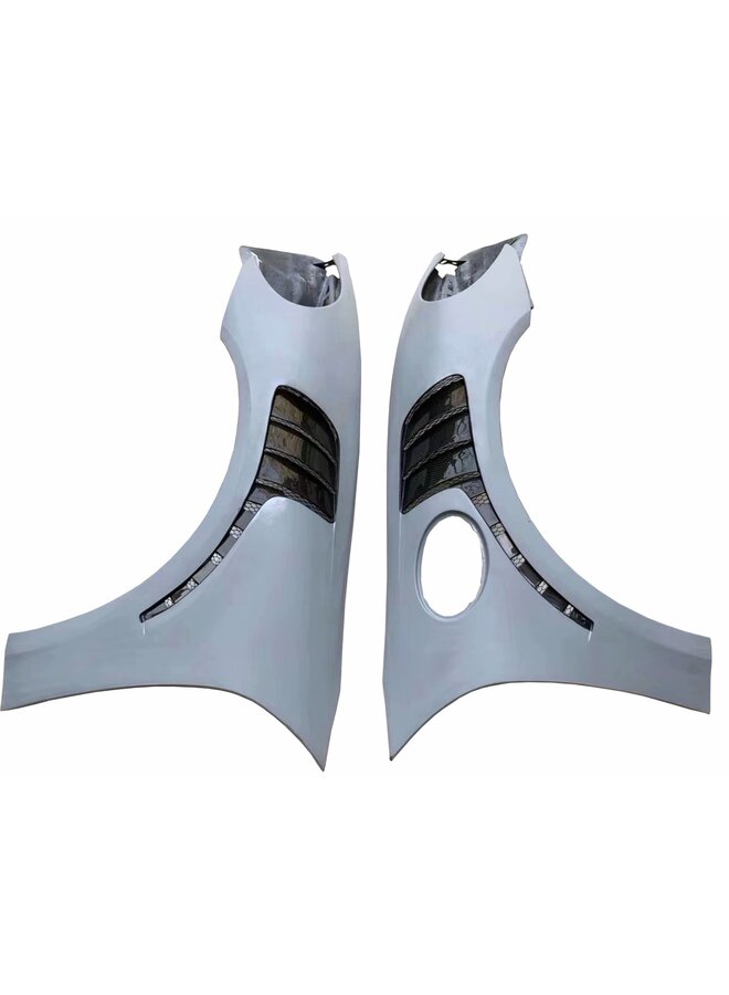 Splash guards with carbon louvres Porsche 981 GT4