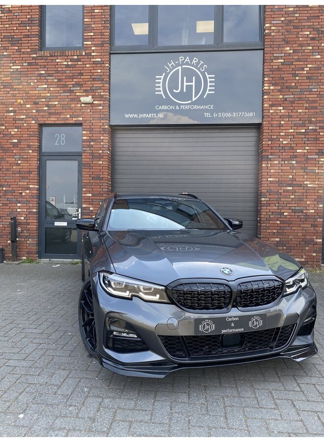 Splitter a labbro anteriore ad alte prestazioni nero lucido BMW G20 G21 Serie 3