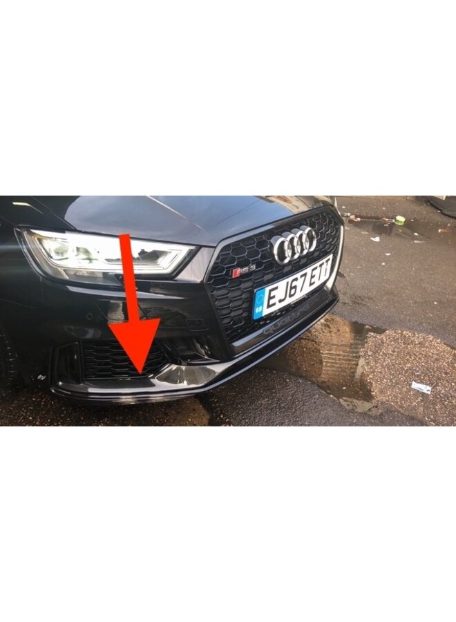 Canards divisores de labio delantero de carbono Audi RS3 Sedan