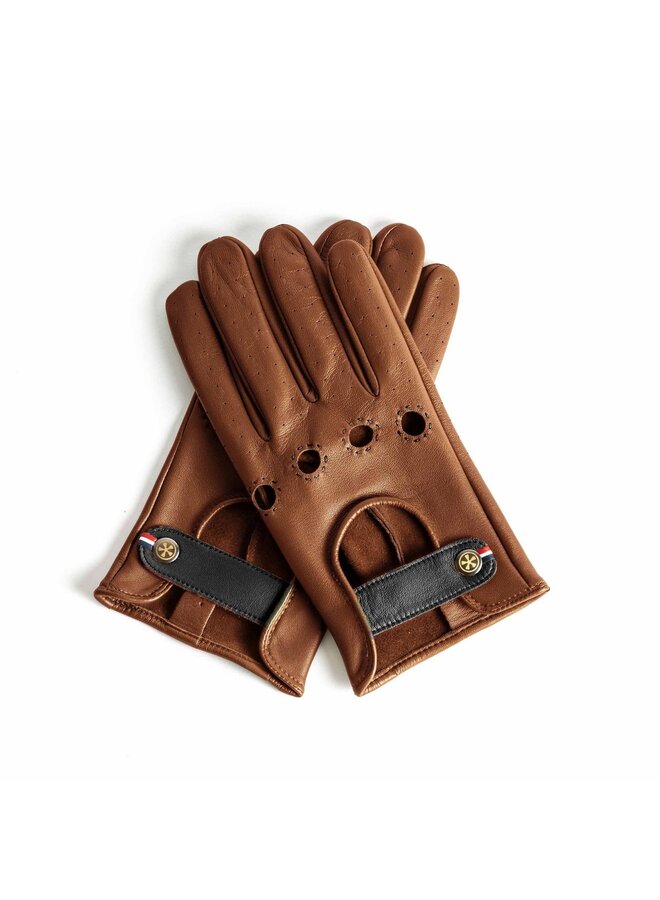 Guantes de conducción de cuero Cognac Cruiser Roadr