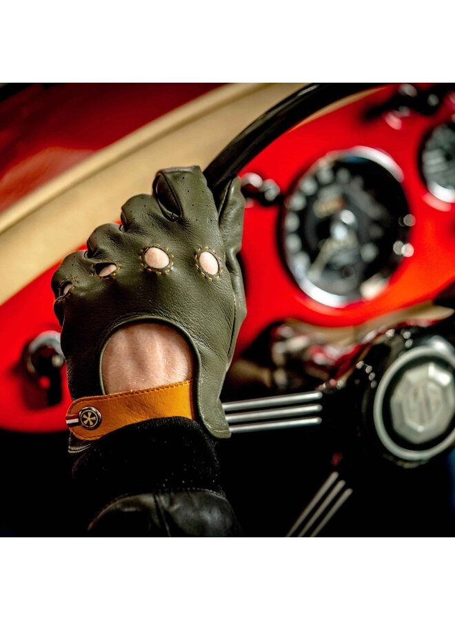 gants de conduite en cuir Racers Roadr vintage