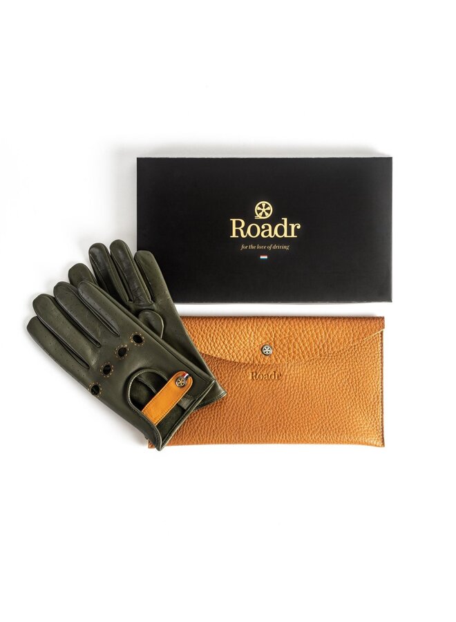 gants de conduite en cuir Racers Roadr vintage