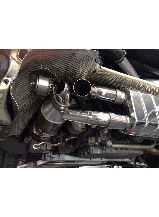 Sistema de escape deportivo Capristo con válvulas y convertidores catalíticos para Porsche 991.1 / 991.2 Turbo / Turbo S