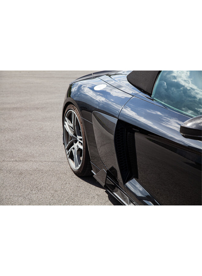 Audi R8 V10 4S PA Capristo Carbon Fiber Zijvinnen set (zijdemat)