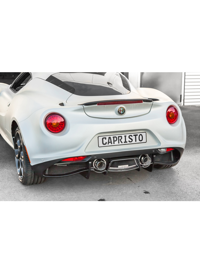 Sistema de escape esportivo Alfa Romeo 4C Capristo e difusor de carbono
