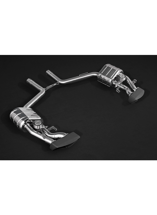 Tuyaux de descente d'échappement sport Mercedes CLS 63 AMG W218 Capristo avec catalyseurs d'échappement et embouts