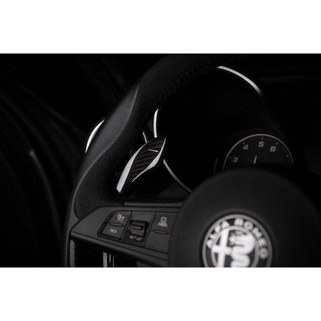 Alfa Romeo Giulia / Stelvio Carbon Fiber stuur schakelflipers cover