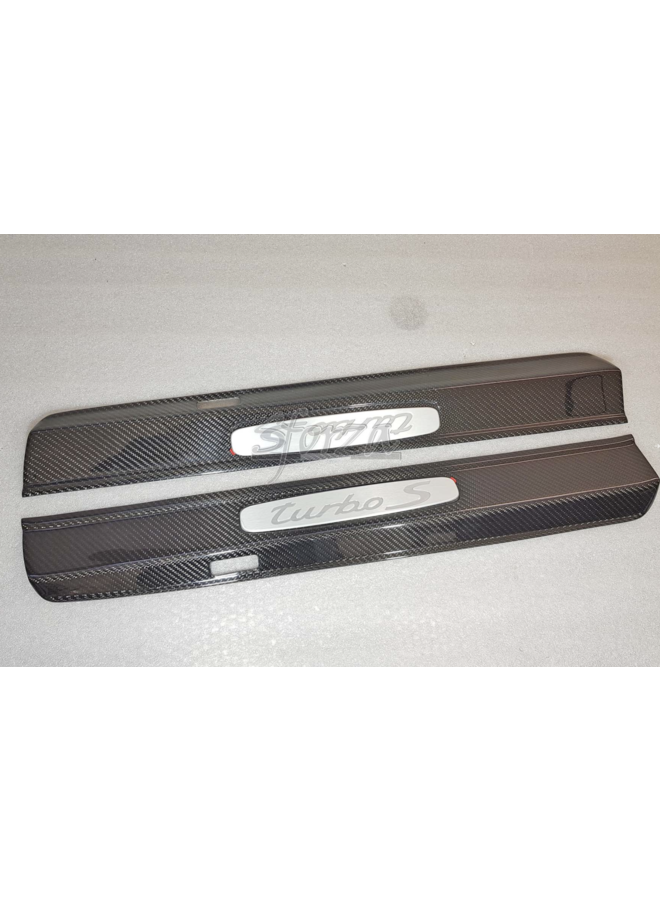 Porsche 911 991 soleiras de porta em carbono turbo s