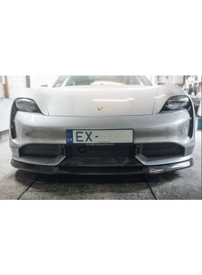 Porsche Taycan Turbo S carbon front lip splitter