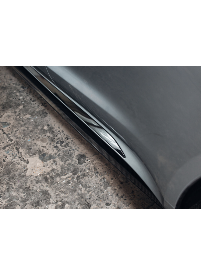 Porsche Taycan Turbo S carbon side skirt extensions