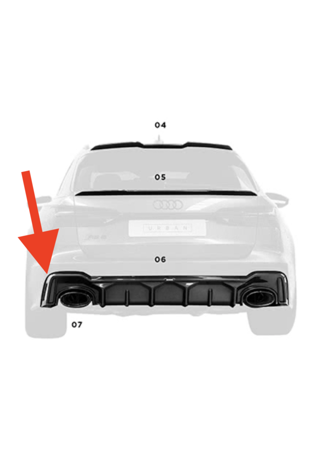 Difusor de carbono urbano para Audi RS6, RS7 y C8