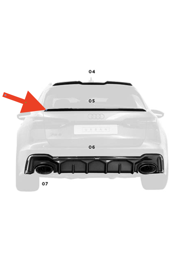 Borde del alerón del maletero de carbono del Audi RS6 Urban