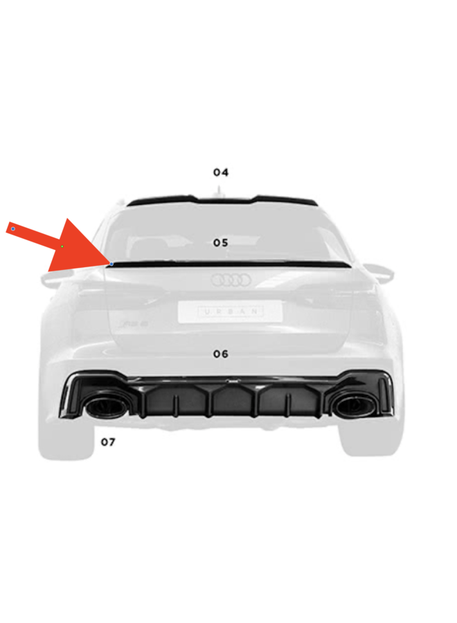 Lèvre de spoiler de coffre en carbone Audi RS6 Urban