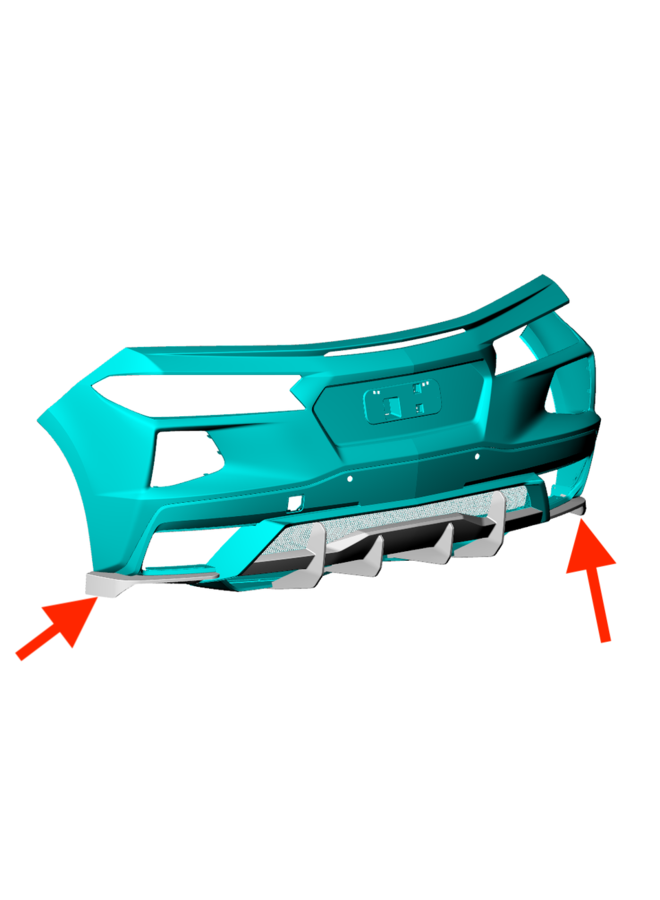 Divisor de para-choque traseiro em carbono do Corvette C8