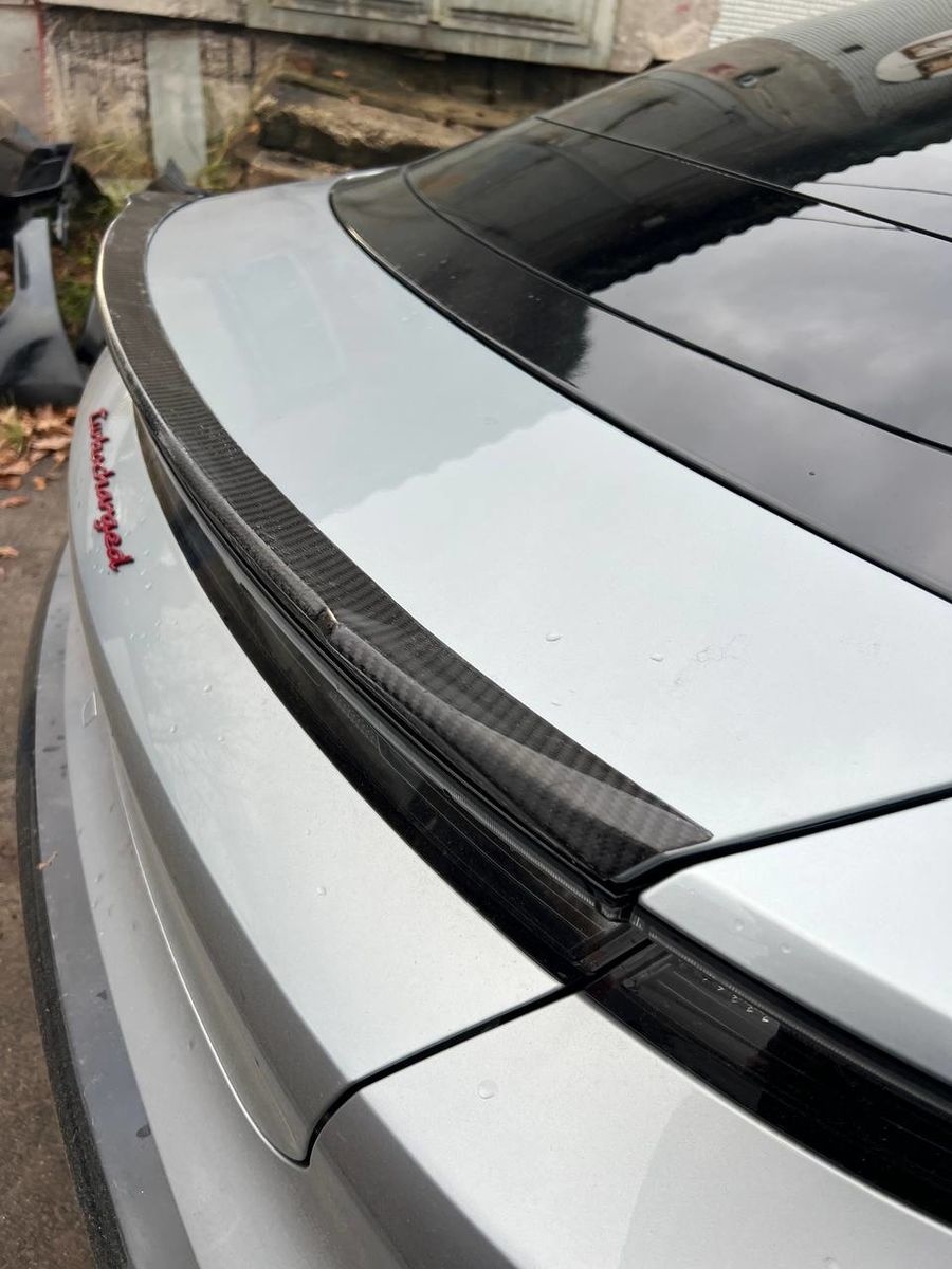 Porsche Taycan carbon trunk spoiler lip JHParts