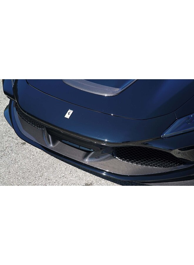 Splitter per labbro della copertura del paraurti anteriore in carbonio Ferrari F8 Tributo / Spider