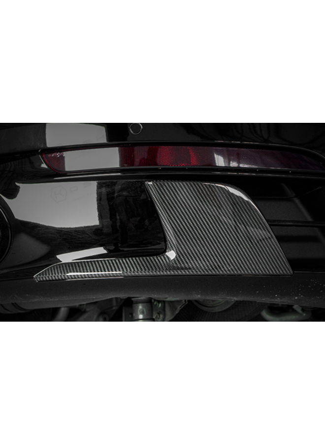 Porsche 911 992 carbon achterbumper diffusorafdekking