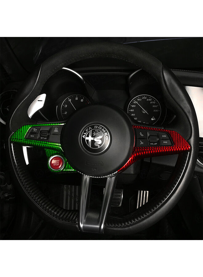 Funda de volante de fibra de carbono Alfa Romeo Giulia QV / Stelvio QV