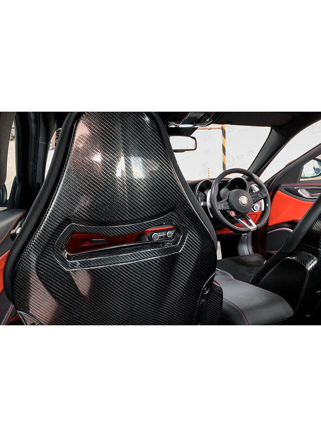 Alfa Romeo Giulia QV Carbon Fiber Sparco seat insert cover