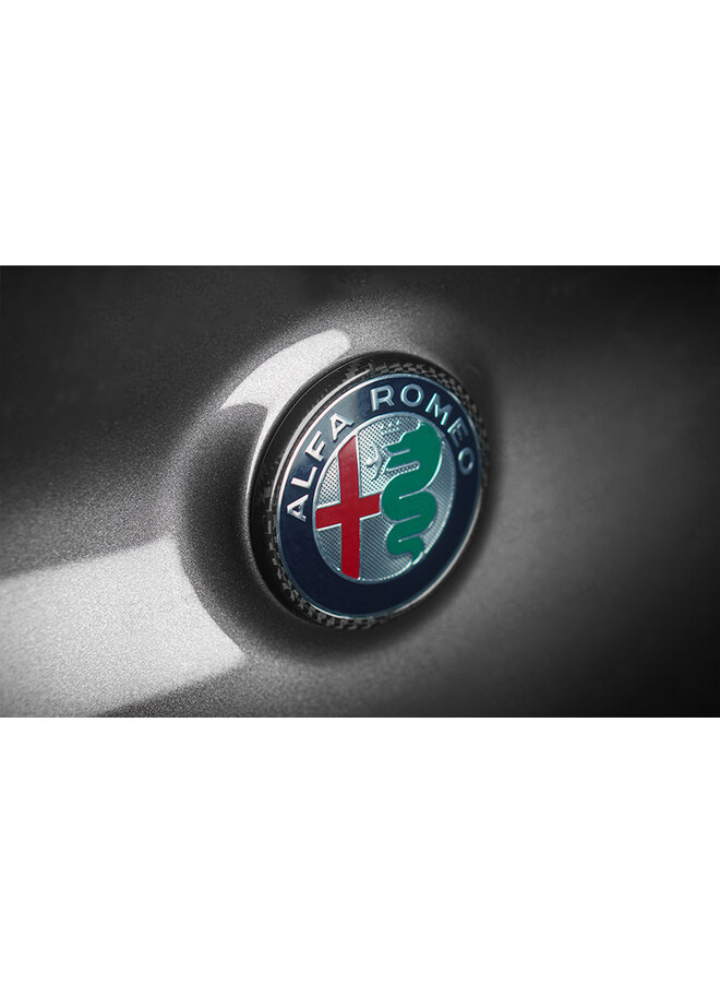 Couvercle de cadre avec logo arrière Alfa Romeo Giulia