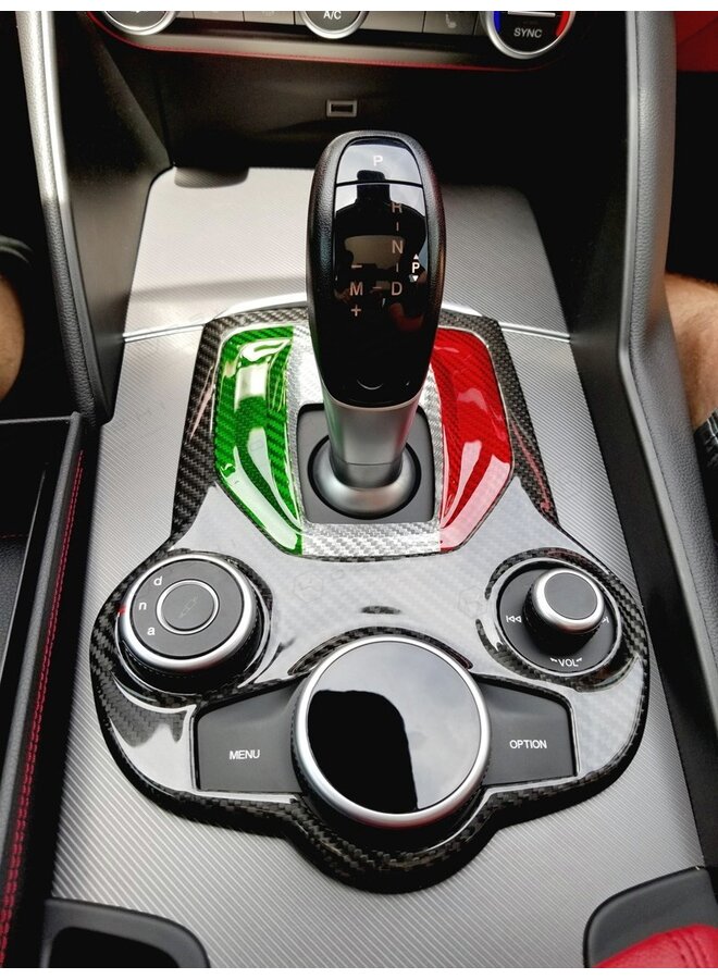 Alfa Romeo Giulia / Stelvio Tampa de câmbio automática em fibra de carbono