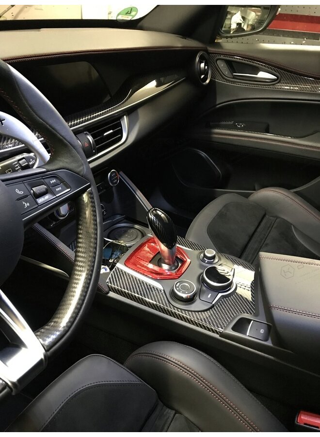 Alfa Romeo Giulia / Stelvio Tampa de câmbio automática em fibra de carbono