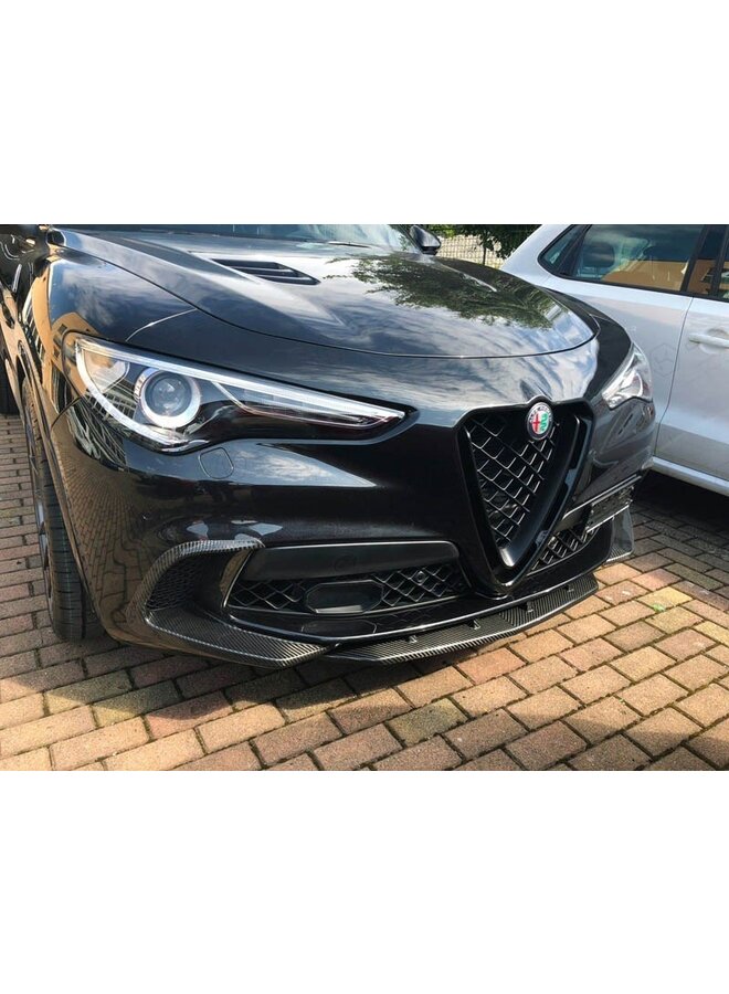 Alerones del parachoques delantero de fibra de carbono Alfa Romeo Stelvio QV