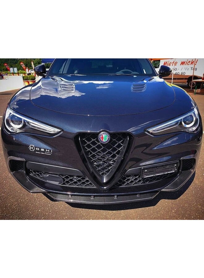 Alfa Romeo Stelvio QV Carbon Fiber voor V grill splitter