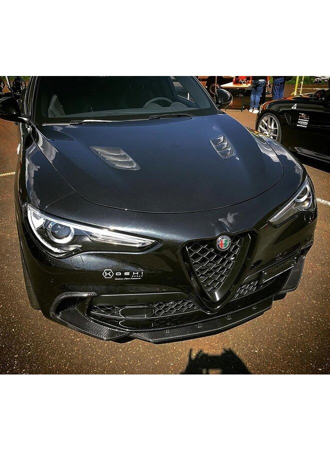 Grades de admissão do capô em fibra de carbono Alfa Romeo Stelvio QV