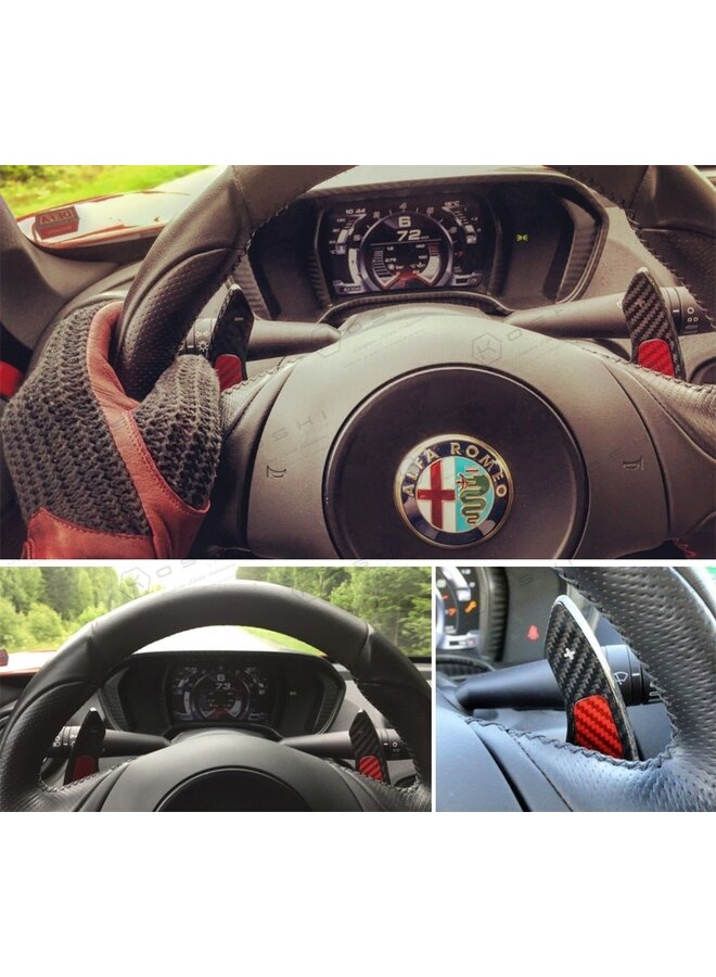 Pás de direção de mudança de fibra de carbono Alfa Romeo 4C