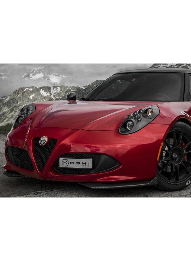 Labios divisores de aletas delanteras de fibra de carbono Alfa Romeo 4C