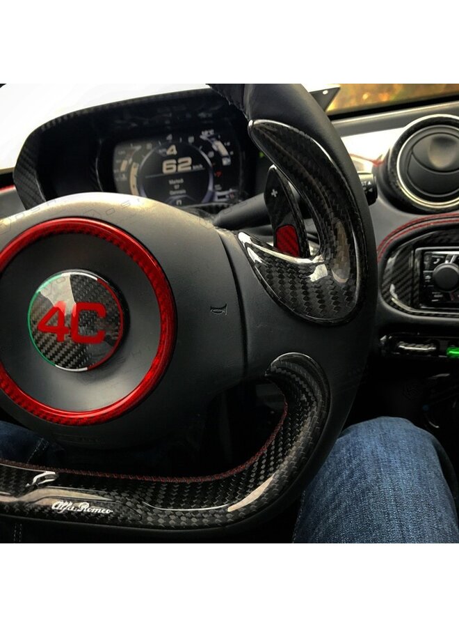 Alfa Romeo 4C Carbon Fiber Steering Wheel Side Thumb Covers