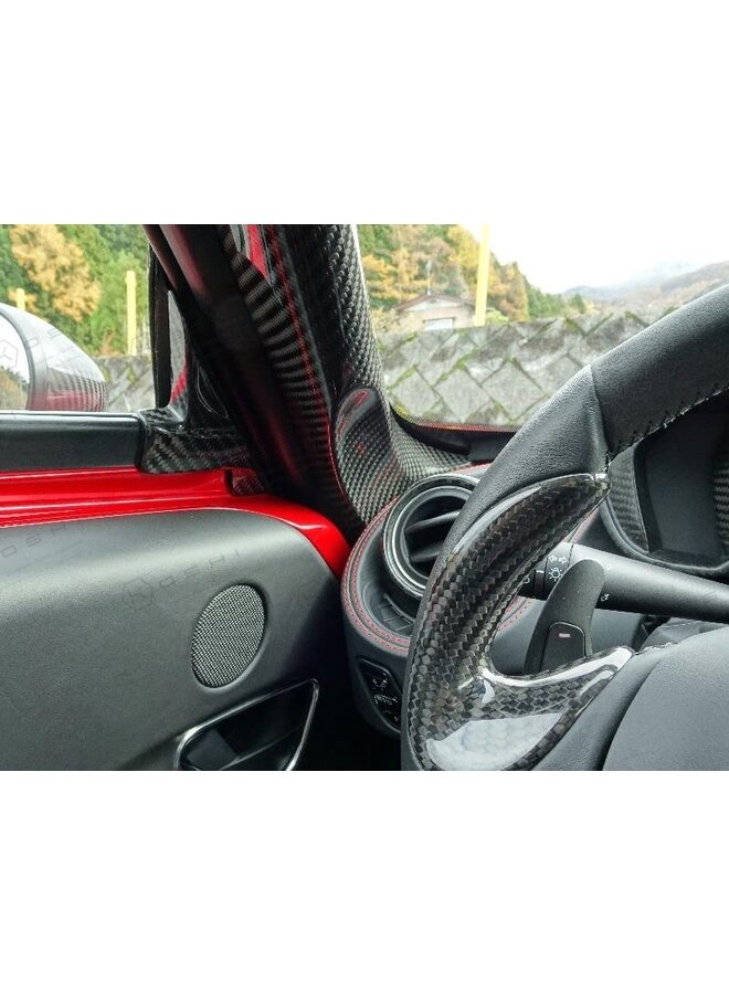 Cubiertas laterales para pulgar del volante de fibra de carbono Alfa Romeo 4C