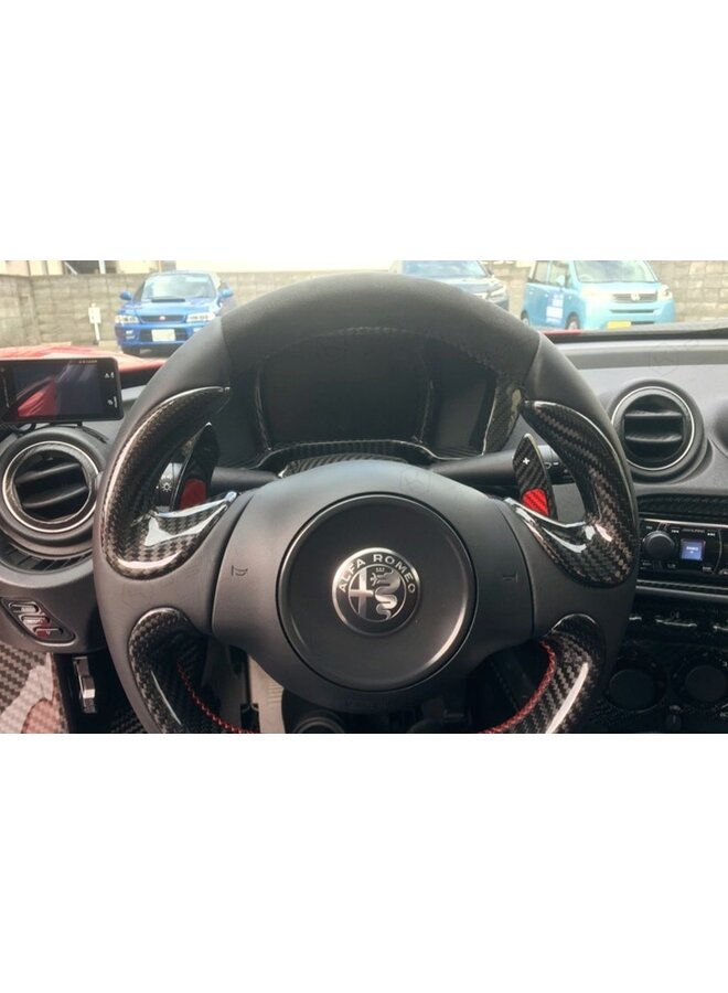 Alfa Romeo 4C Carbon Fiber Steering Wheel Side Thumb Covers