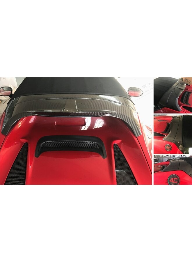 Barra antivuelco y alerón trasero de fibra de carbono Alfa Romeo 4C
