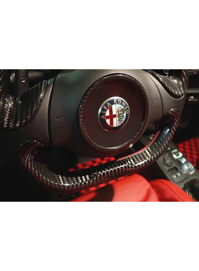 Cadre d'airbag circulaire de volant en fibre de carbone Alfa Romeo 4C
