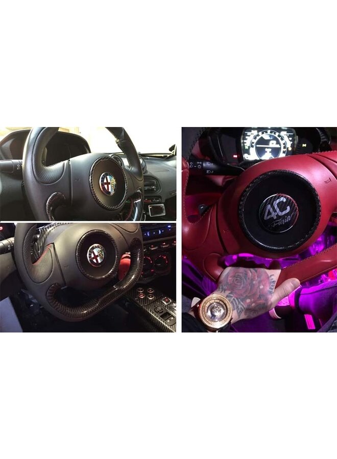 Cadre d'airbag circulaire de volant en fibre de carbone Alfa Romeo 4C