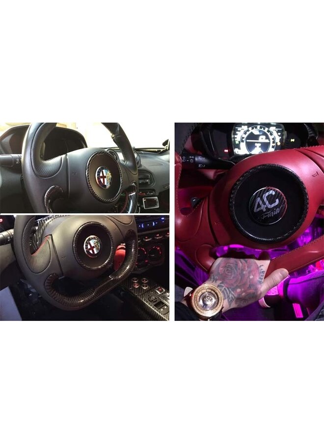 Quadro do airbag do círculo do volante em fibra de carbono Alfa Romeo 4C