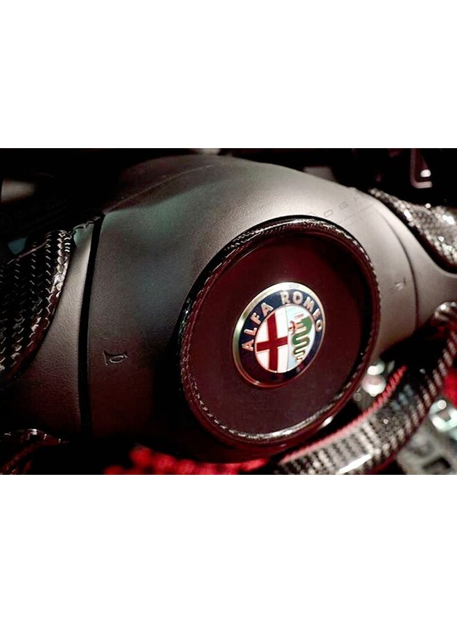 Cadre d'airbag circulaire de volant en fibre de carbone Alfa Romeo 4C