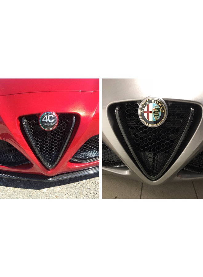 Parrilla en V para parachoques delantero de fibra de carbono Alfa Romeo 4C