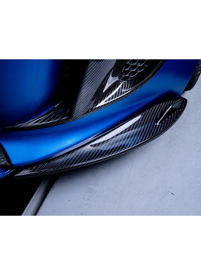Alette con splitter per labbro anteriore in fibra di carbonio Jaguar F-Type