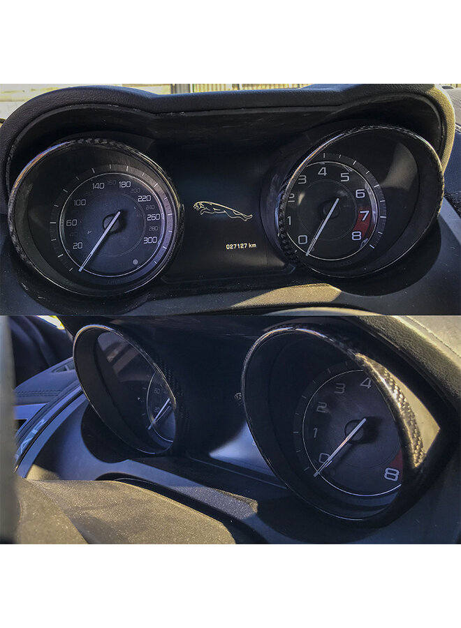 Jaguar F-Type Carbon Fiber Cluster Cirkel Covers