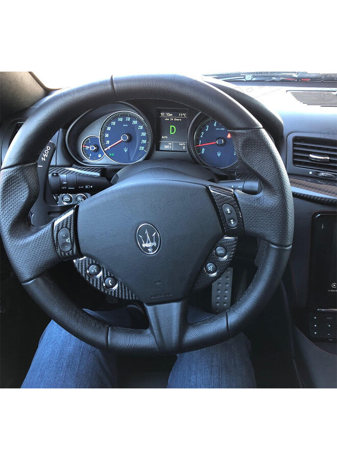 Cubierta de control de perilla del volante de fibra de carbono Maserati Granturismo / Quattroporte