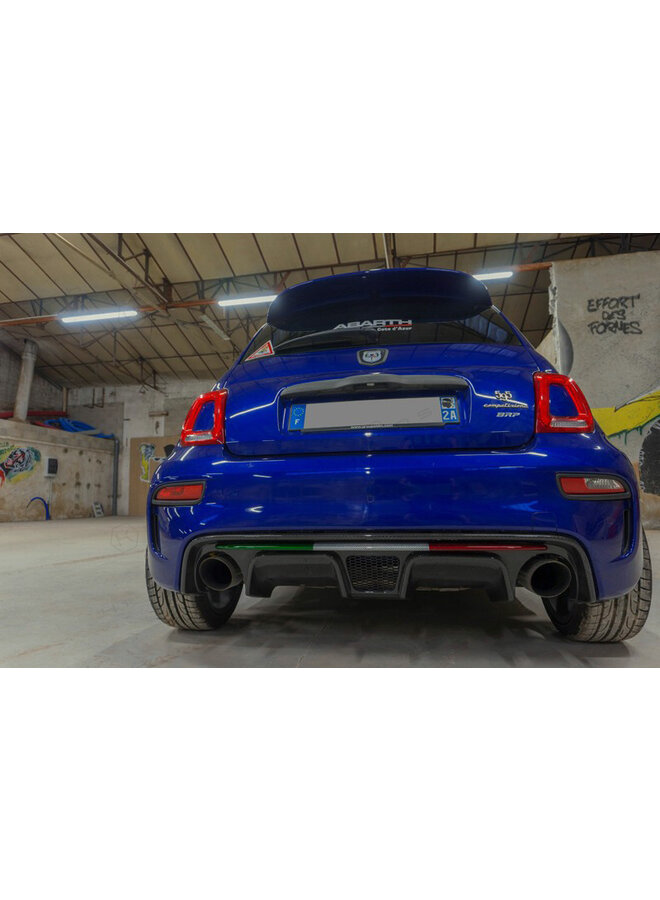 Fiat Abarth 595 2016->Couvercle de lèvre de diffuseur arrière en fibre de carbone