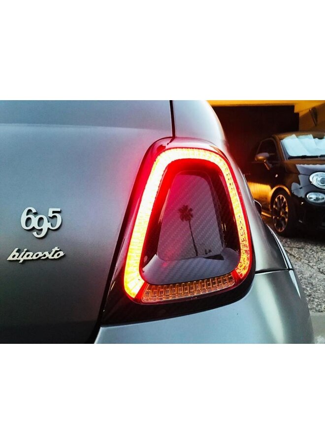 Fiat Abarth 595 2016->Carbon Fiber Tail Light Frame cover