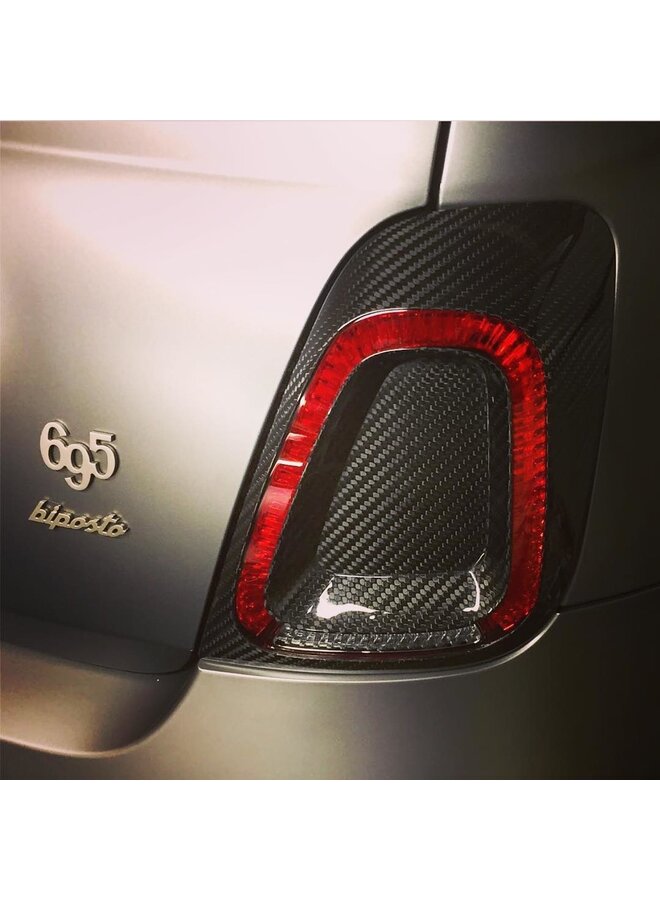 Fiat Abarth 595 2016->Carbon Fiber Tail Light Frame cover