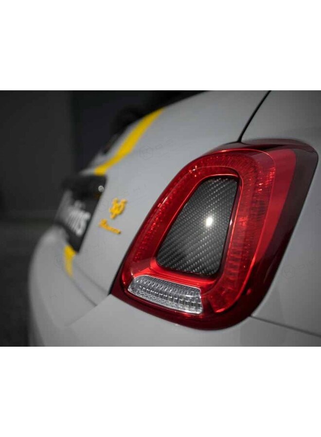 Fiat Abarth 595 2016->Carbon Fiber Center Piece Tail Light Trim Cover