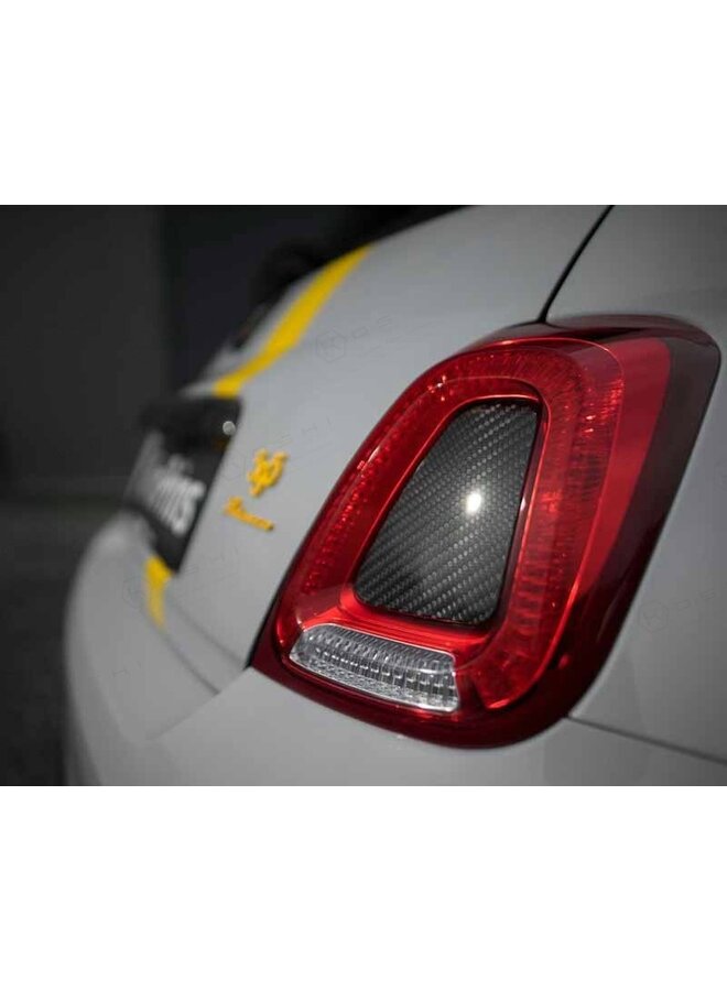 Fiat Abarth 595 2016->Cubierta embellecedora de luz trasera de pieza central de fibra de carbono