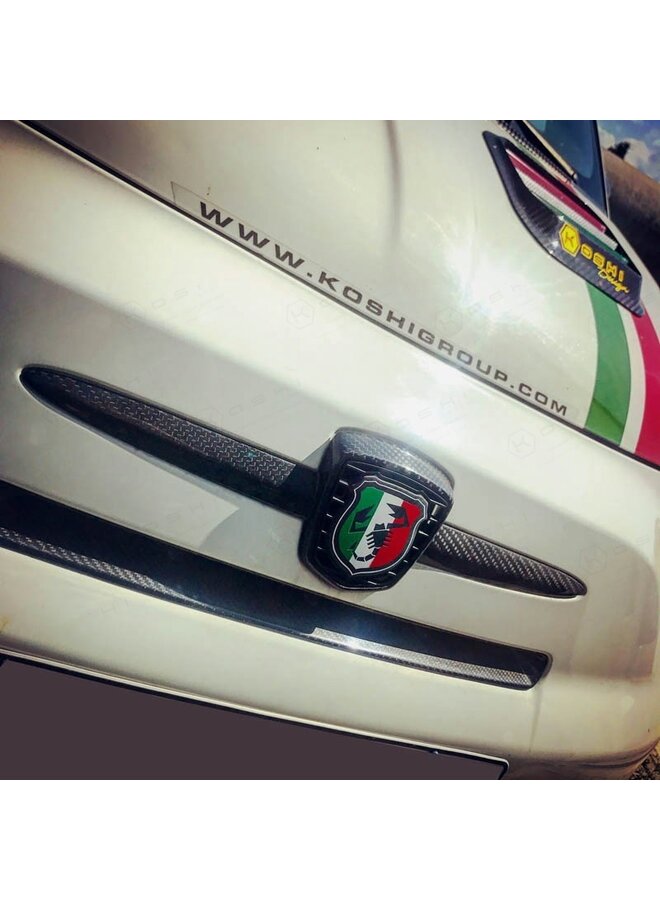 Cache d'admission d'air avec emblème en fibre de carbone pour Fiat Abarth 500/595