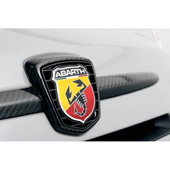 Cubierta de admisión con emblema y logotipo frontal de fibra de carbono para Fiat Abarth 500/595